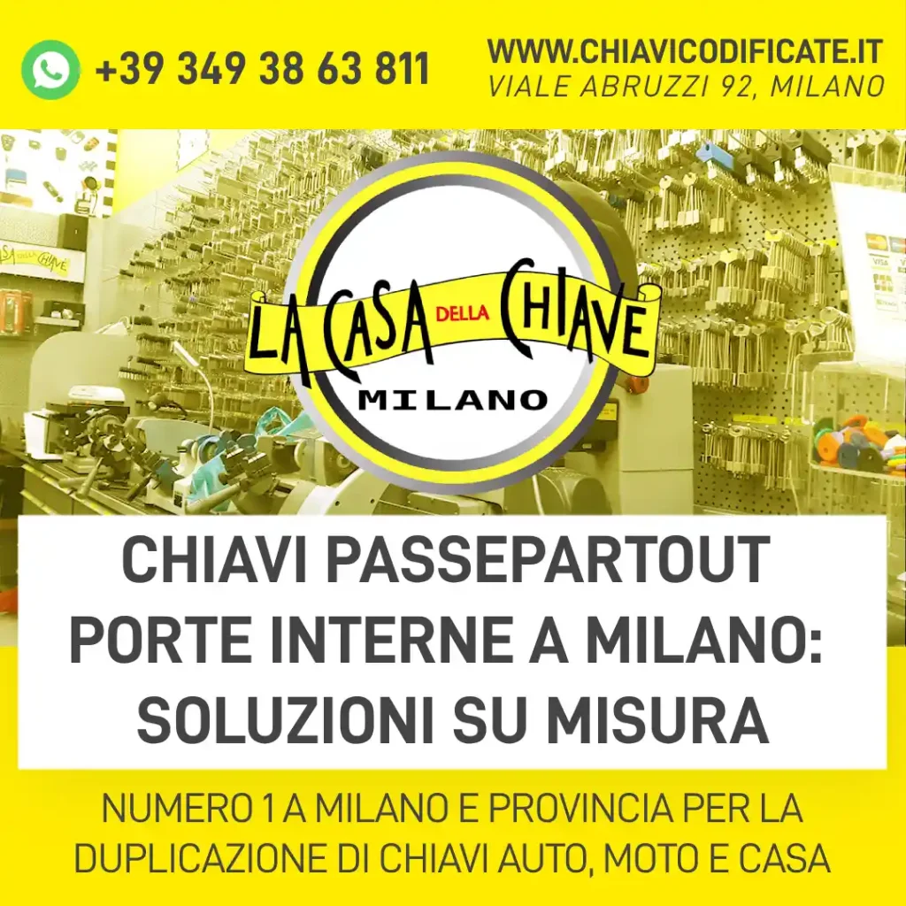Chiavi passepartout porte interne a Milano: soluzioni su misura