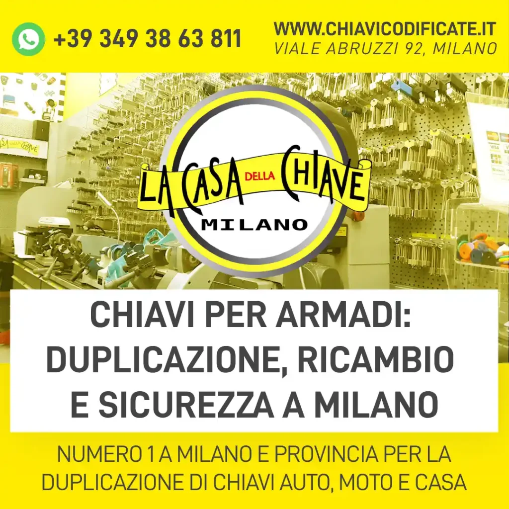 Chiavi per armadi: duplicazione, ricambio e sicurezza a Milano