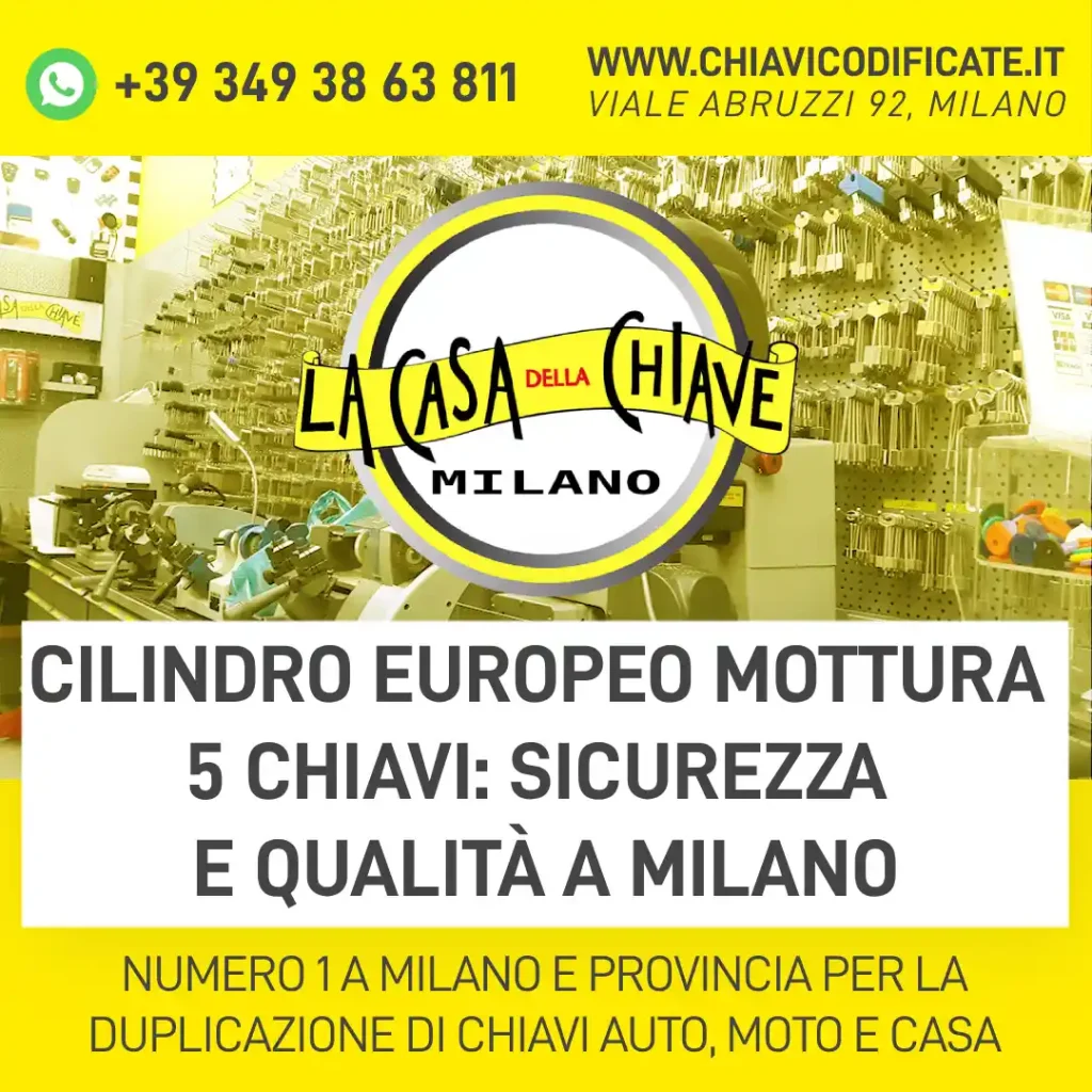 Cilindro europeo Mottura 5 chiavi: sicurezza e qualità a Milano