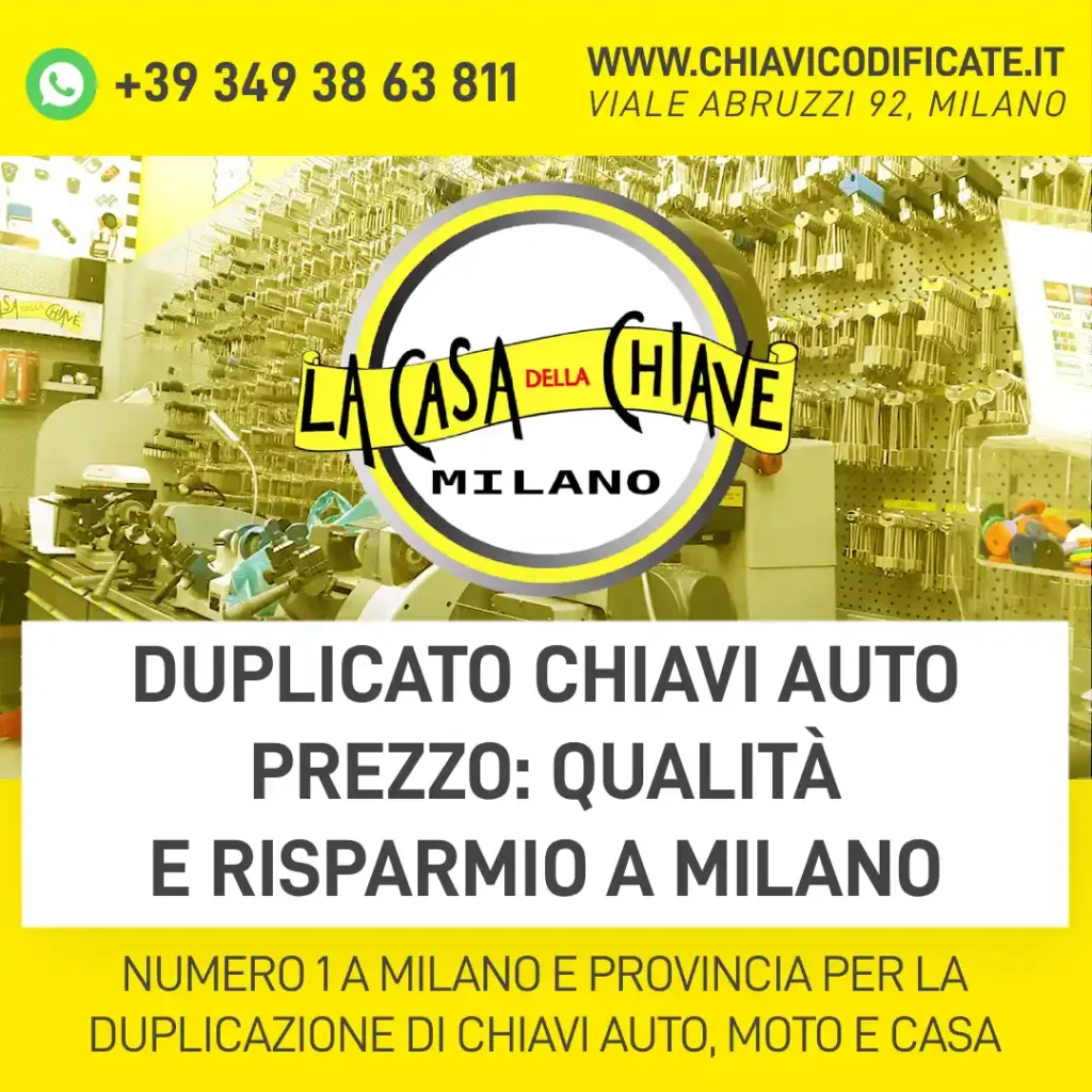 Duplicato chiavi auto prezzo: qualità e risparmio a Milano