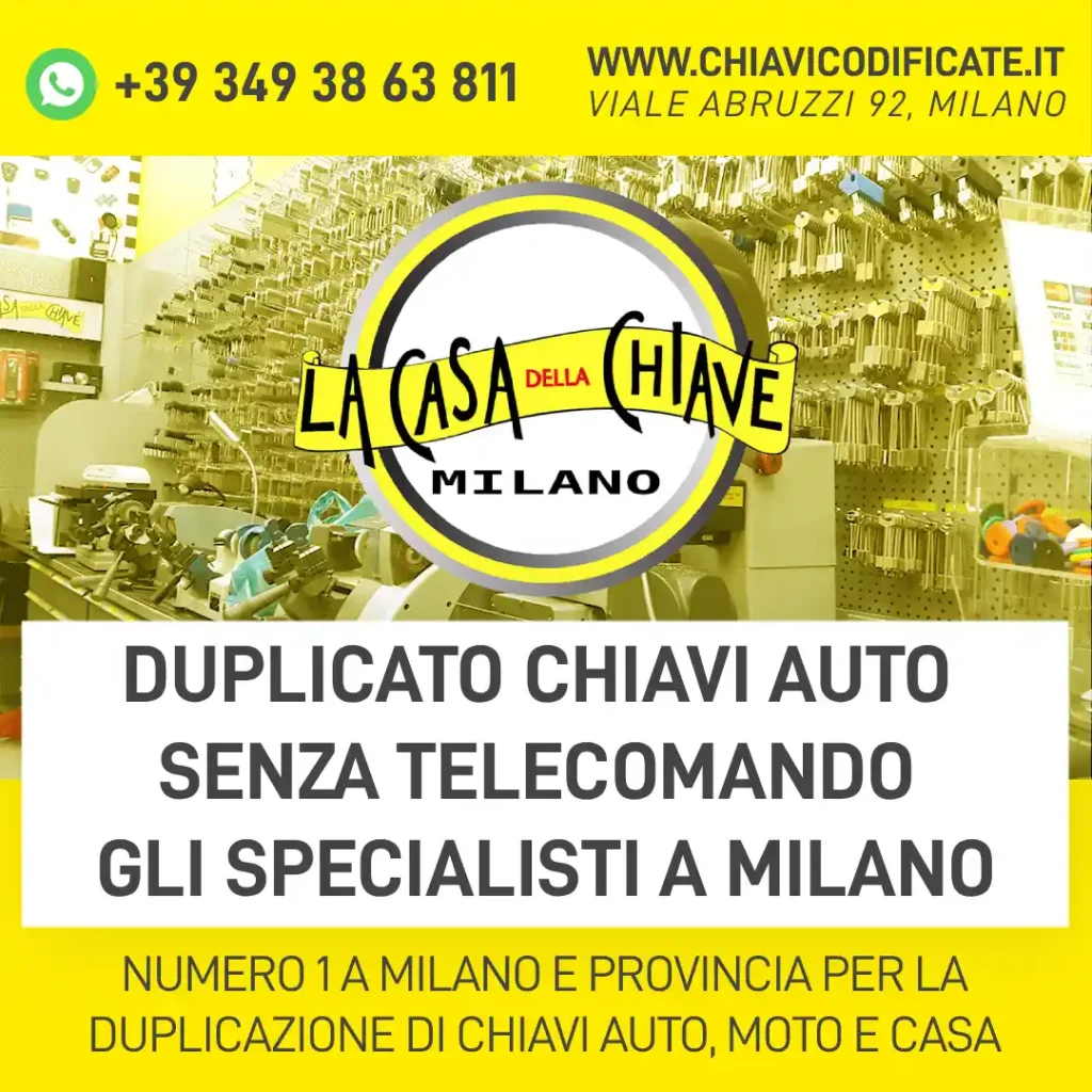 Duplicato chiavi auto senza telecomando gli specialisti a Milano