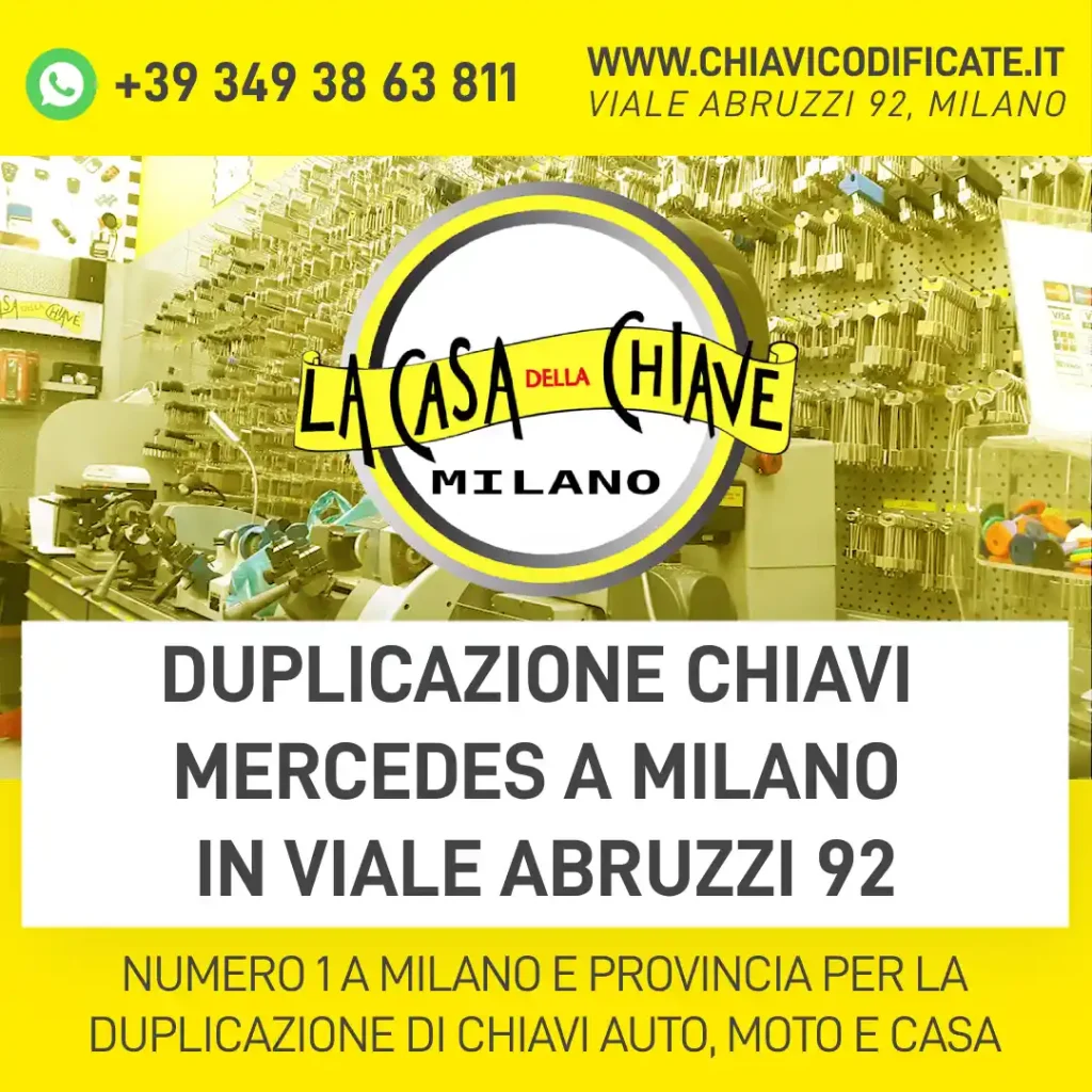 Duplicazione chiavi Mercedes a Milano in Viale Abruzzi 92