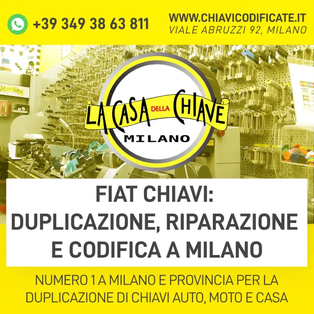 Fiat chiavi: duplicazione, riparazione e codifica a Milano