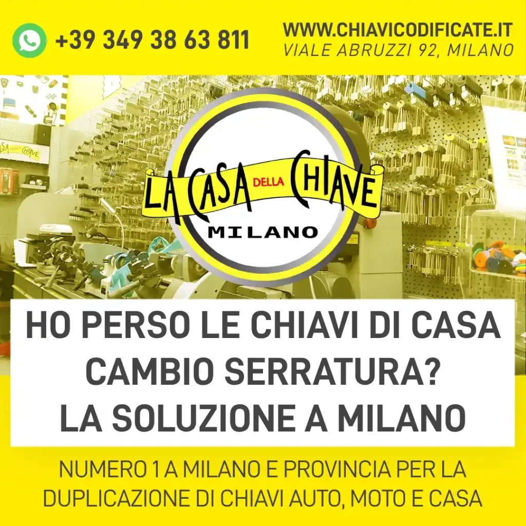 Ho perso le chiavi di casa cambio serratura? La soluzione a Milano