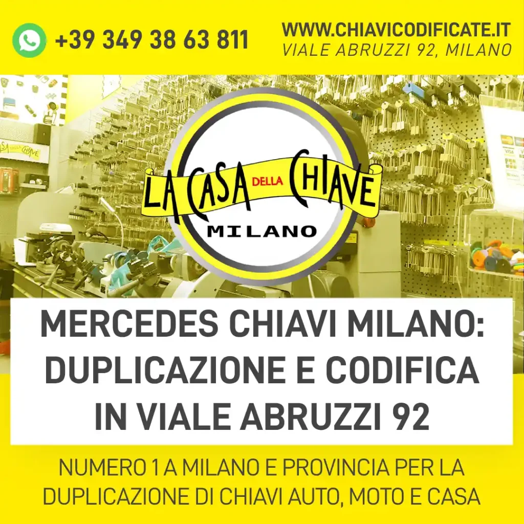 Mercedes chiavi Milano: duplicazione e codifica in Viale Abruzzi 92