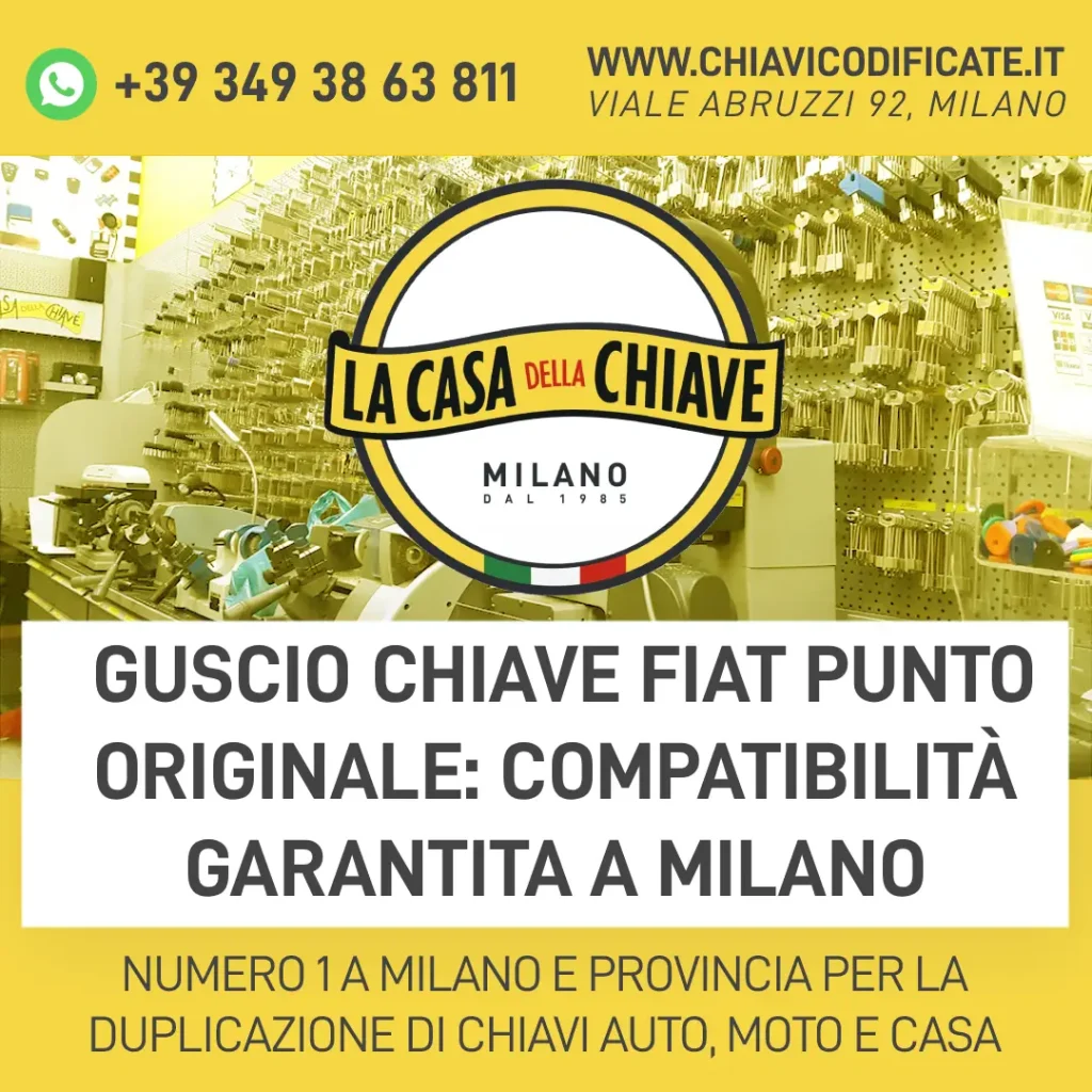 Guscio chiave Fiat Punto originale: Compatibilità Garantita a Milano