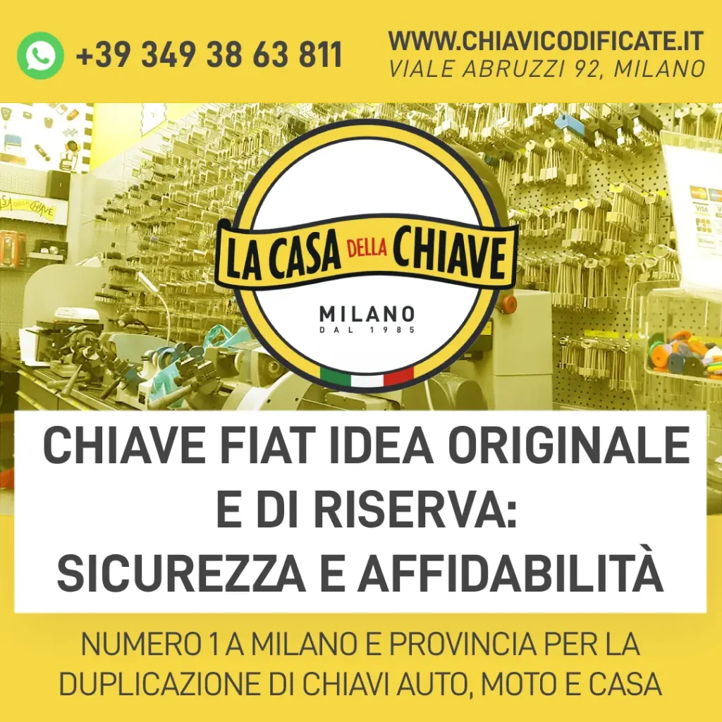 Chiave Fiat Idea originale e di riserva: sicurezza e affidabilità