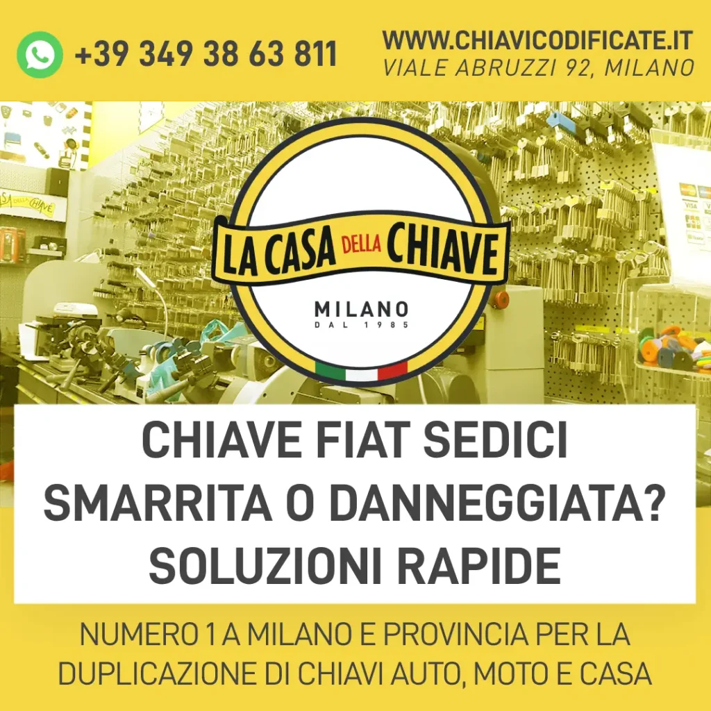 Chiave Fiat Sedici smarrita o danneggiata? Soluzioni rapide