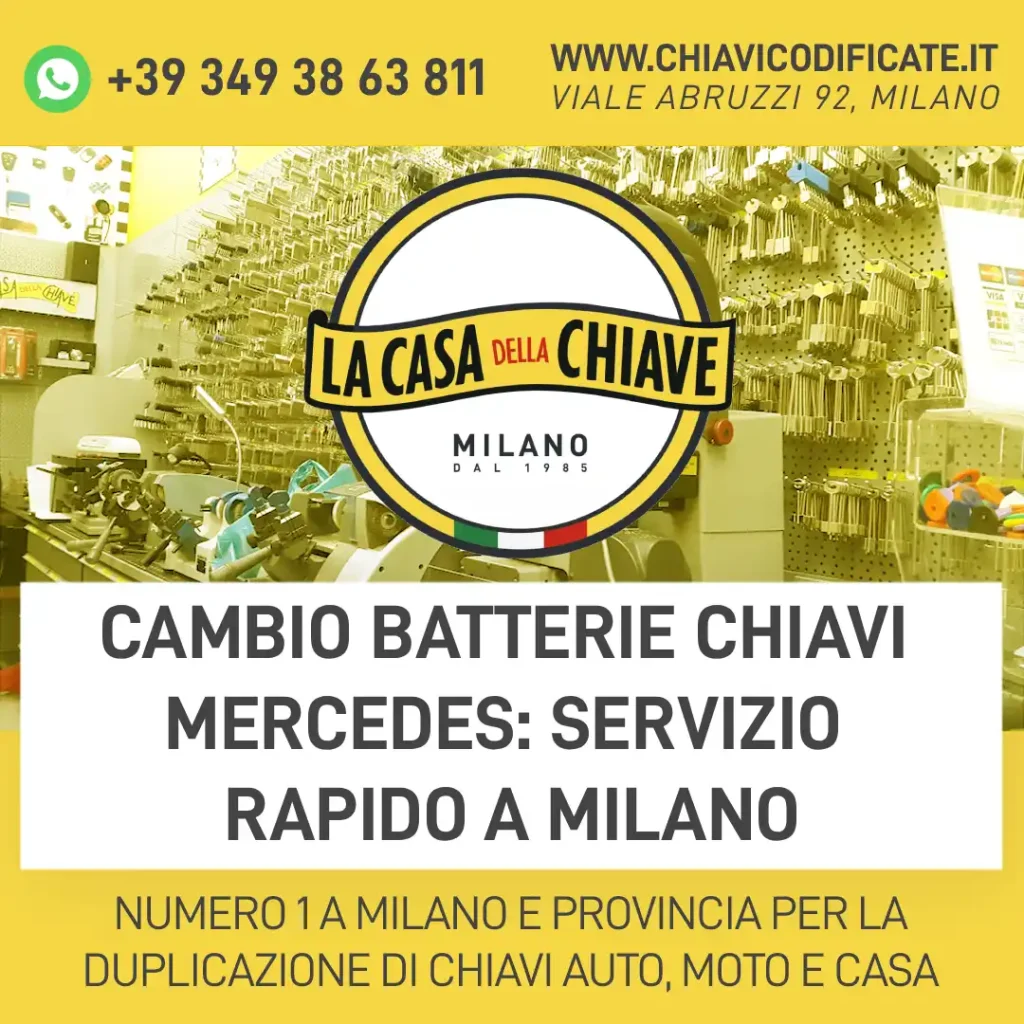 Cambio Batterie Chiavi Mercedes: servizio rapido a Milano