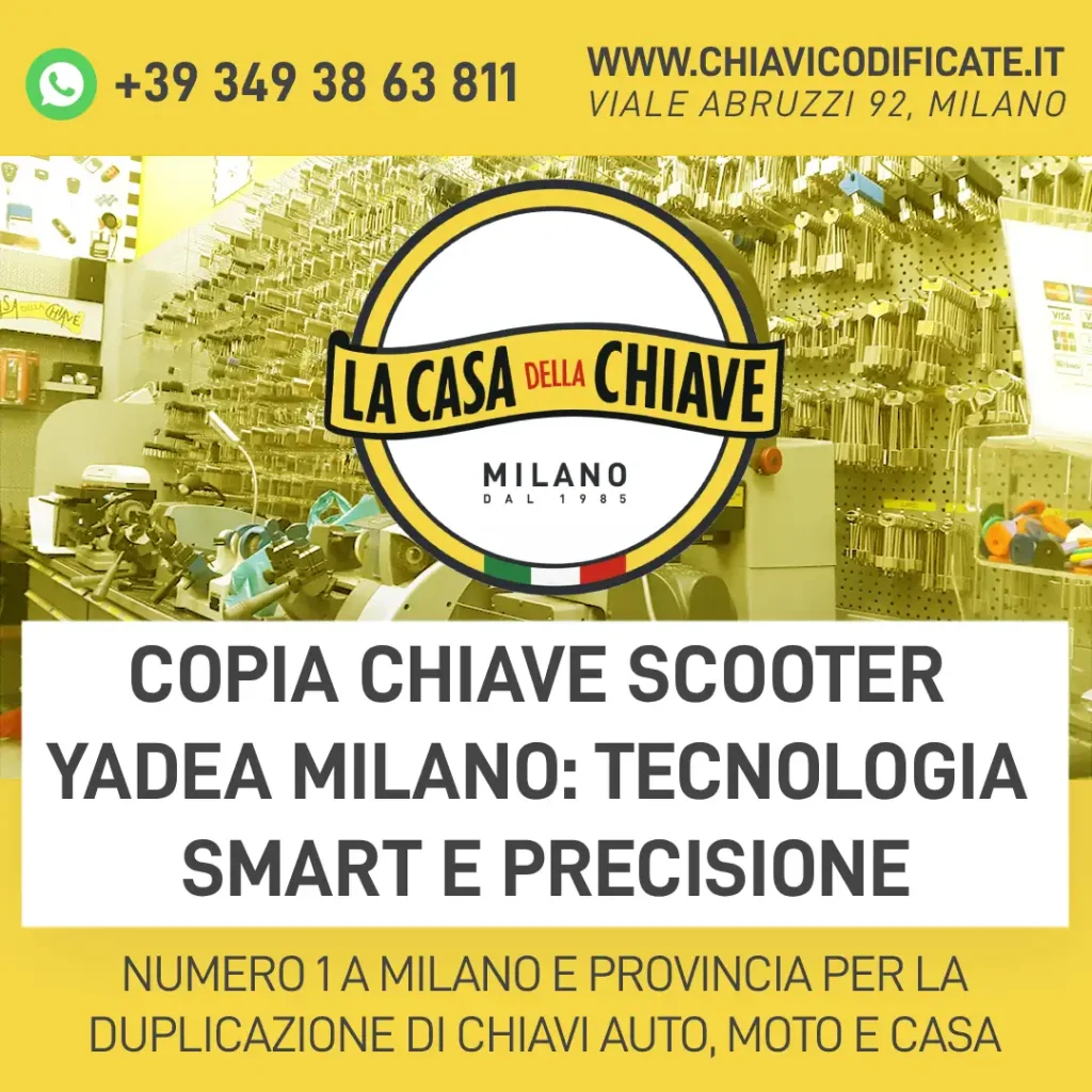 Copia Chiave Scooter Yadea Milano: tecnologia smart e precisione