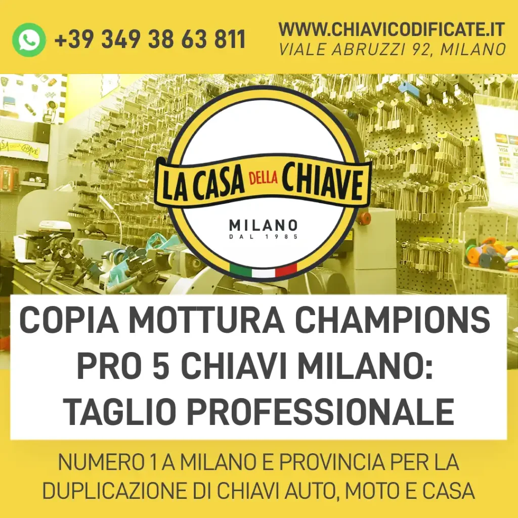 Copia Mottura Champions Pro 5 Chiavi Milano: taglio professionale