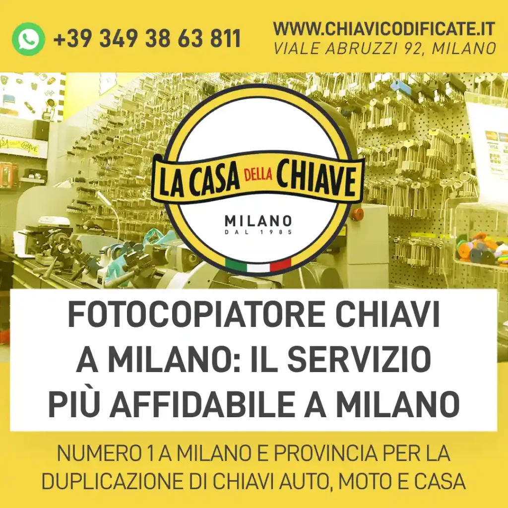 Fotocopiatore chiavi a Milano: il servizio più affidabile a Milano