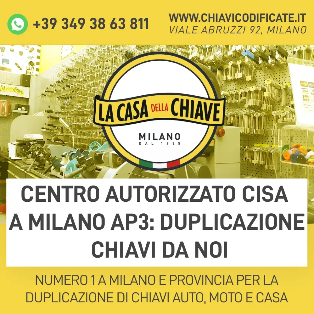 Centro Autorizzato Cisa a Milano AP3: Duplicazione Chiavi da noi