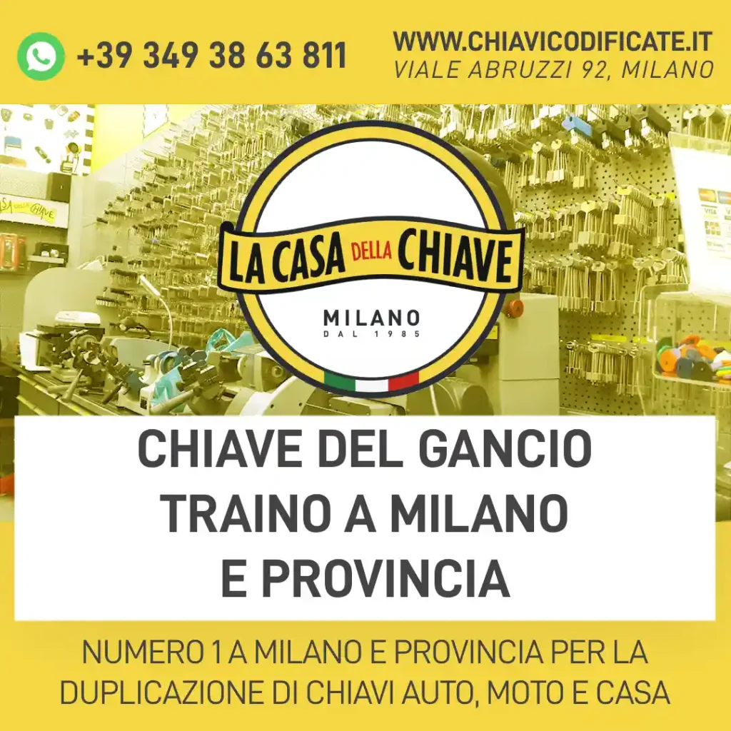 Chiave del gancio traino a Milano e provincia