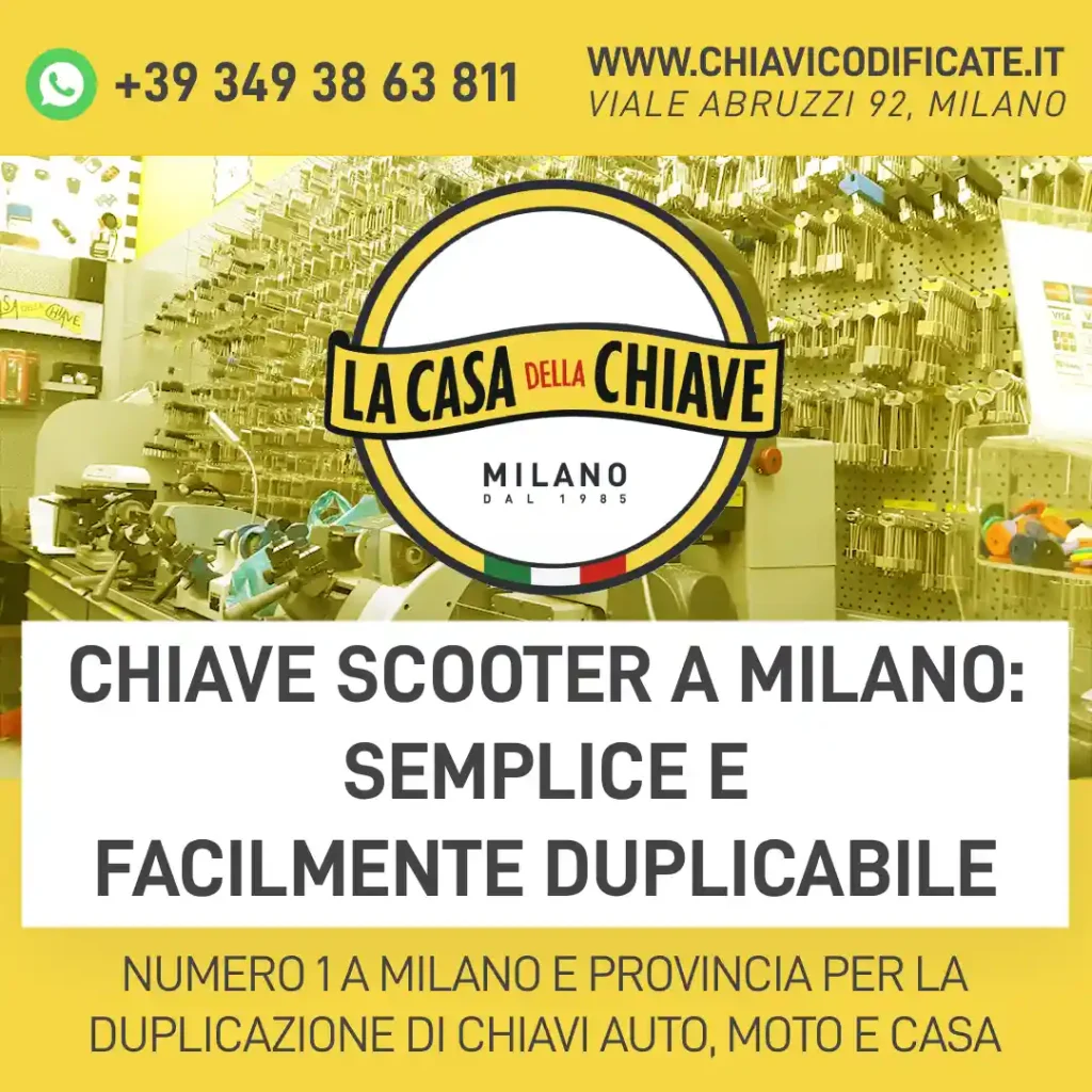 Chiave scooter a Milano: semplice e facilmente duplicabile