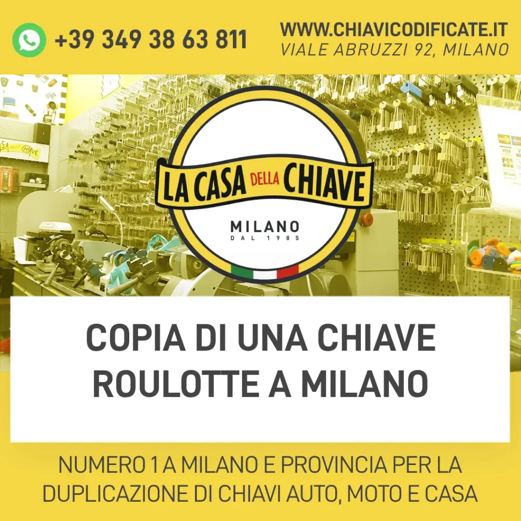 Copia di una chiave Roulotte a Milano