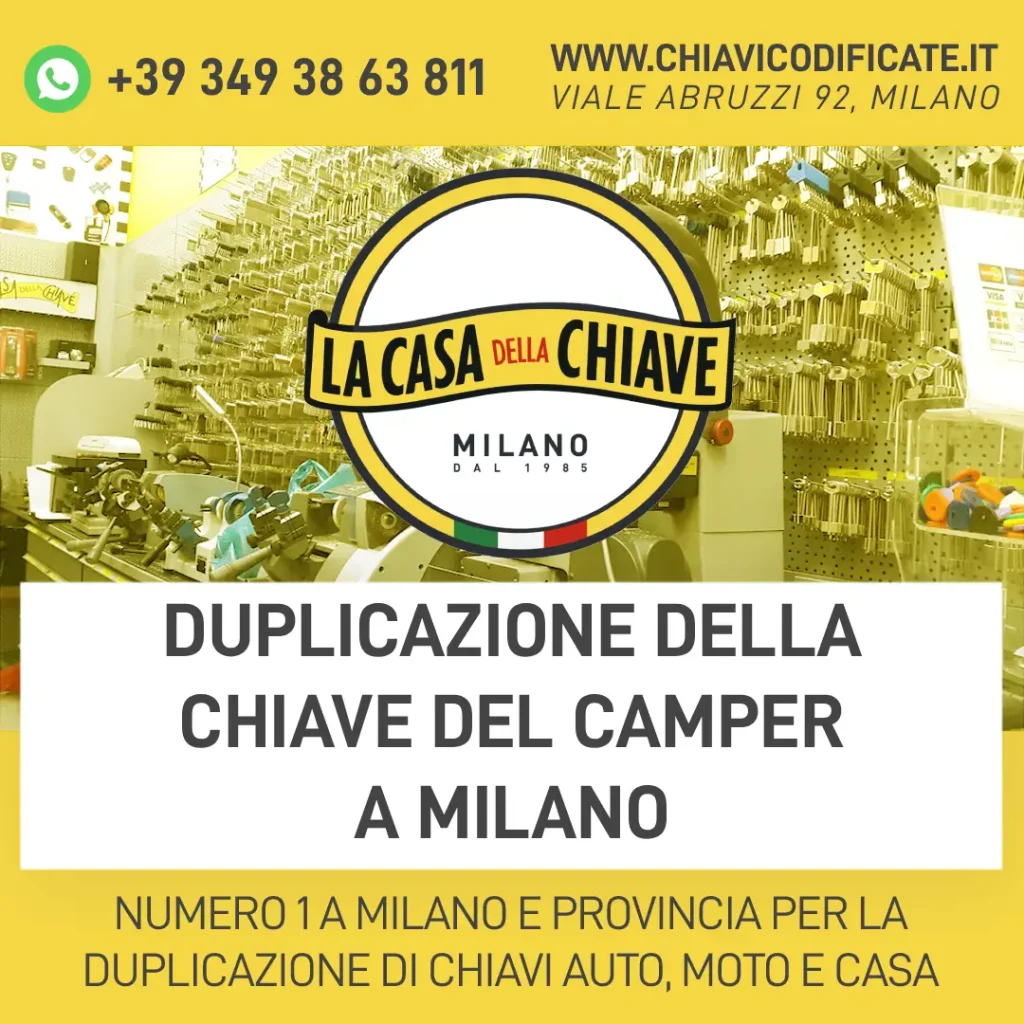 Duplicazione della chiave del camper a Milano