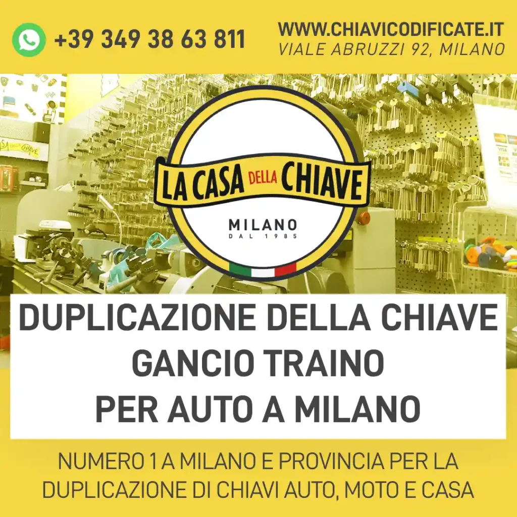 Duplicazione della chiave gancio traino per auto a Milano