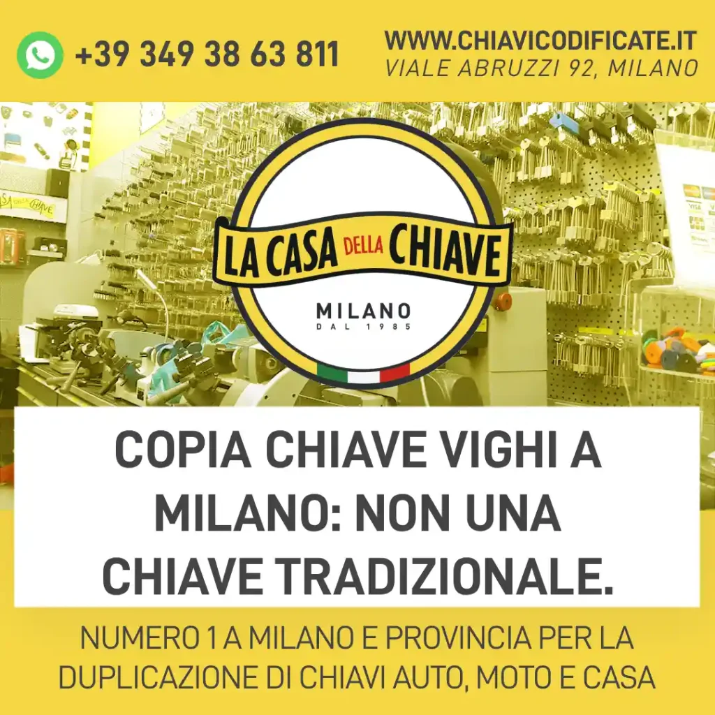 Copia chiave Vighi a Milano: non una chiave tradizionale.