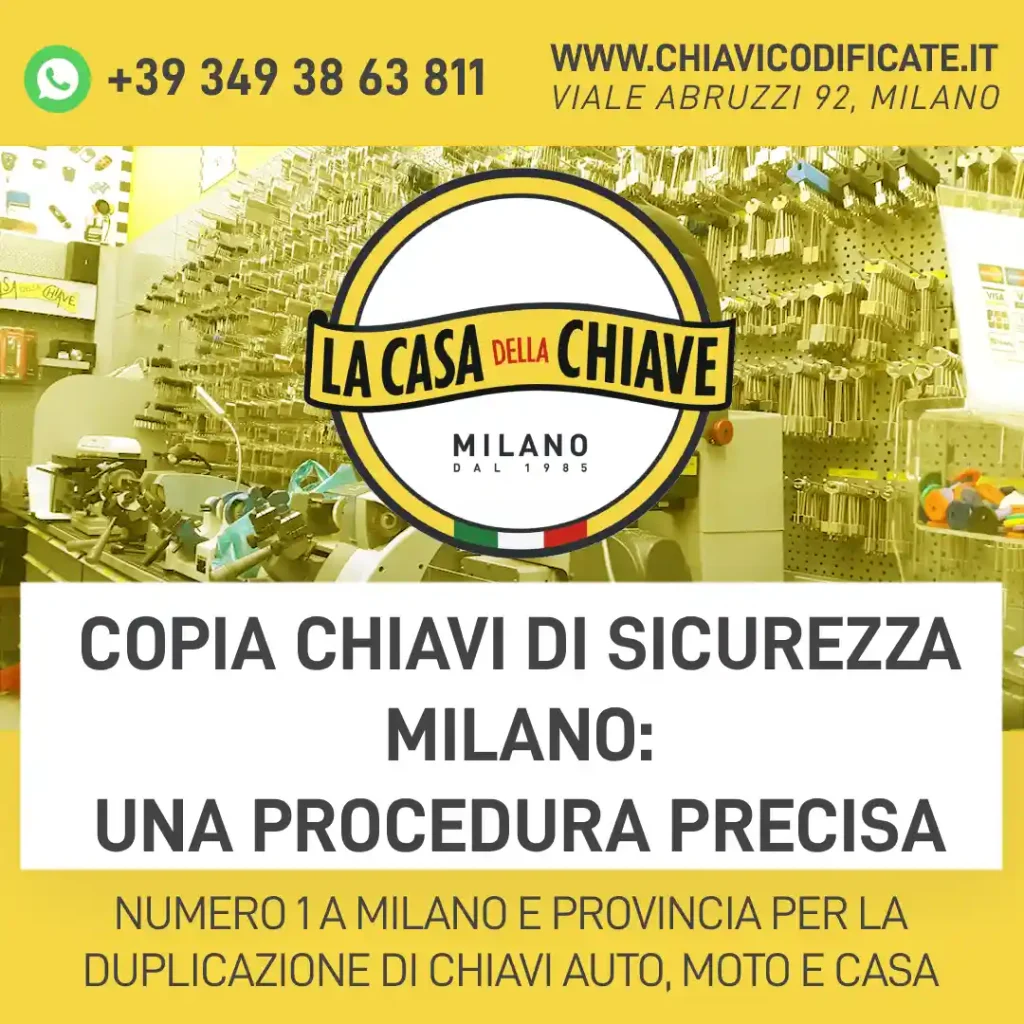 Copia chiavi di sicurezza Milano: una procedura precisa
