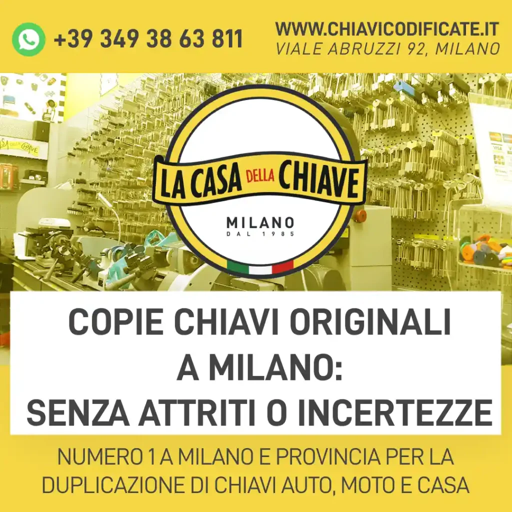 Copie chiavi originali a Milano: senza attriti o incertezze