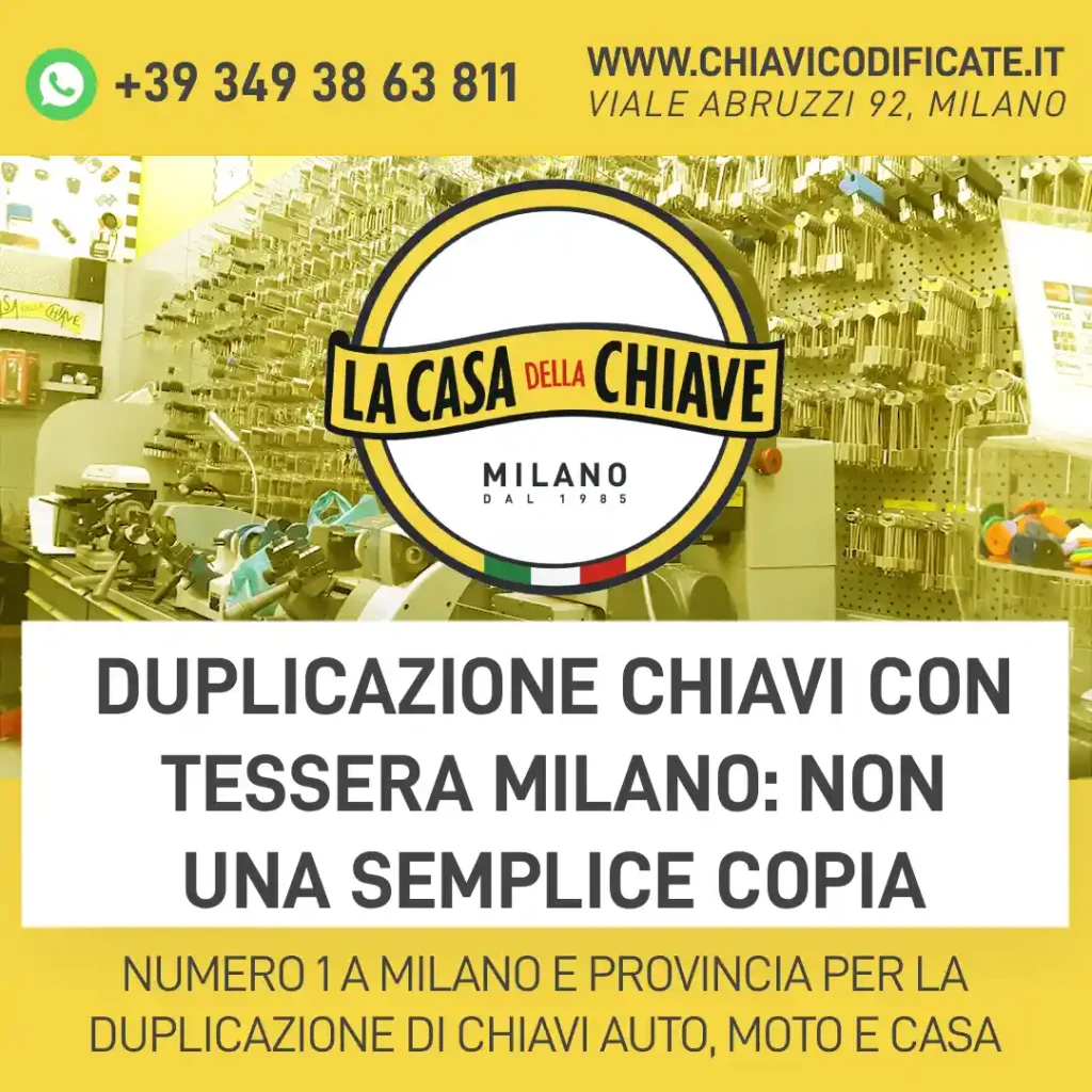 Duplicazione chiavi con tessera Milano: Non una semplice copia
