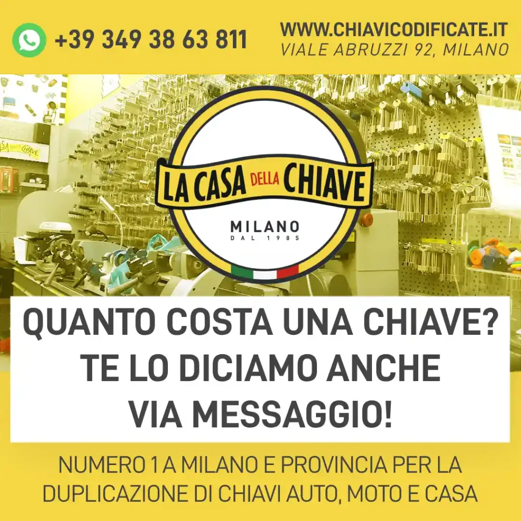 Quanto costa una chiave? Te lo diciamo anche via messaggio!