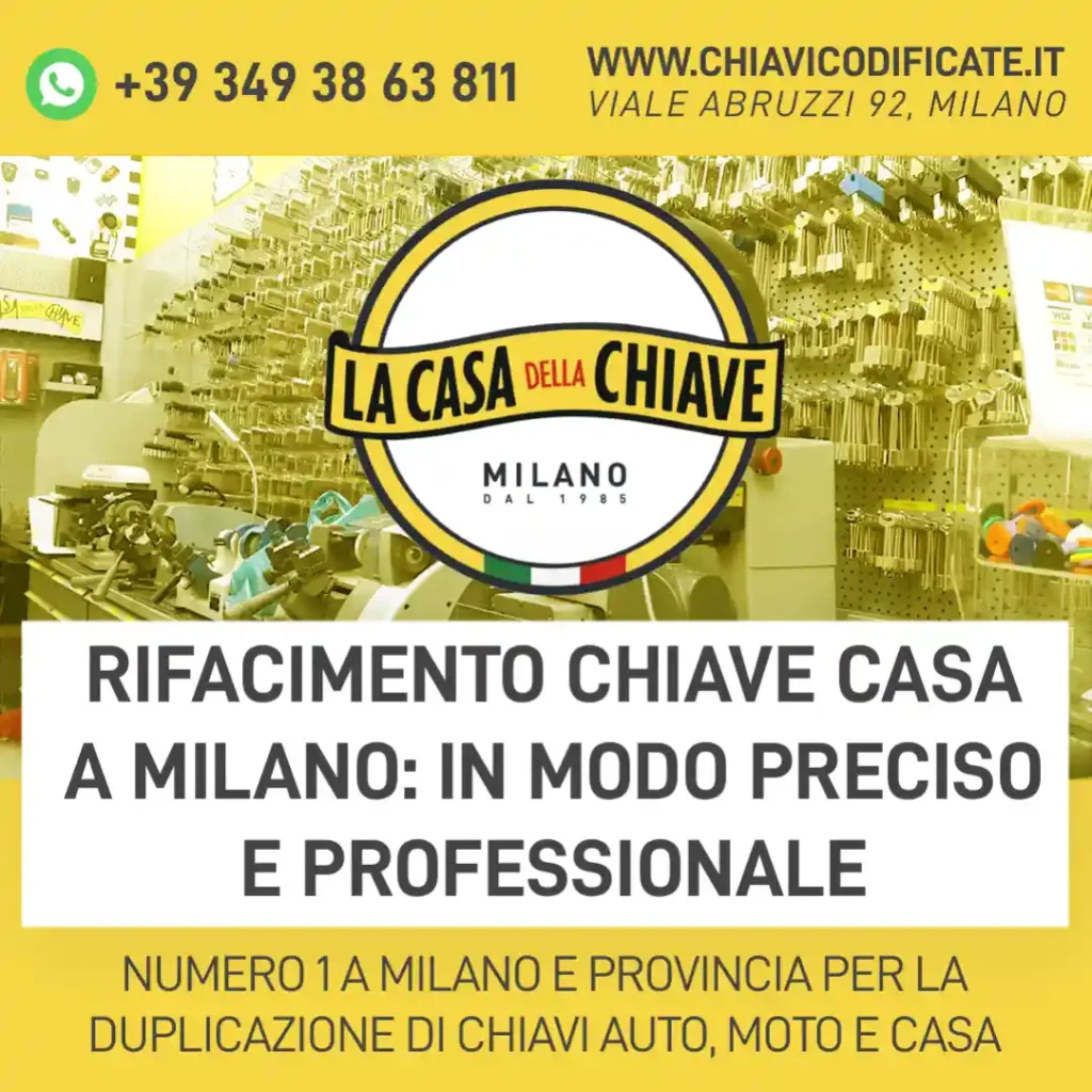 Rifacimento chiave casa a Milano: in modo preciso e professionale