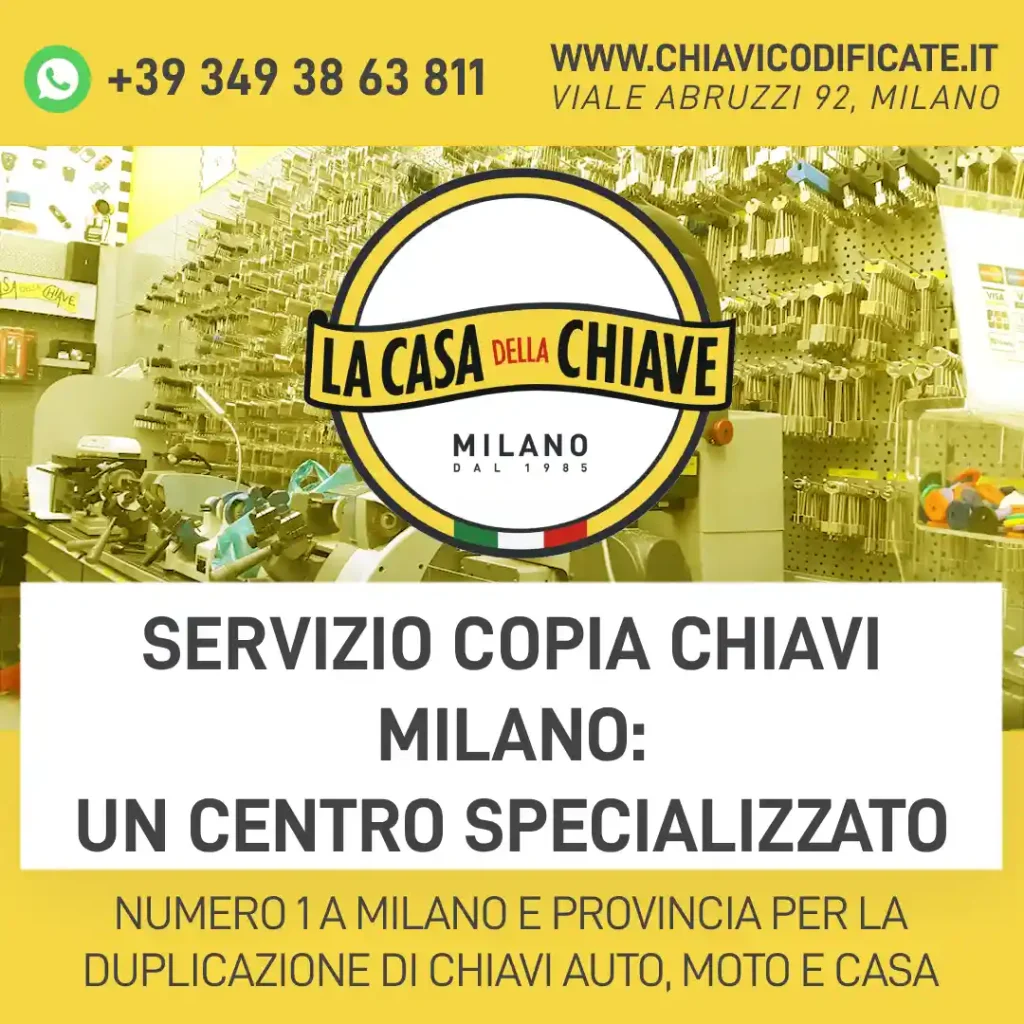 Servizio copia chiavi Milano: un centro specializzato