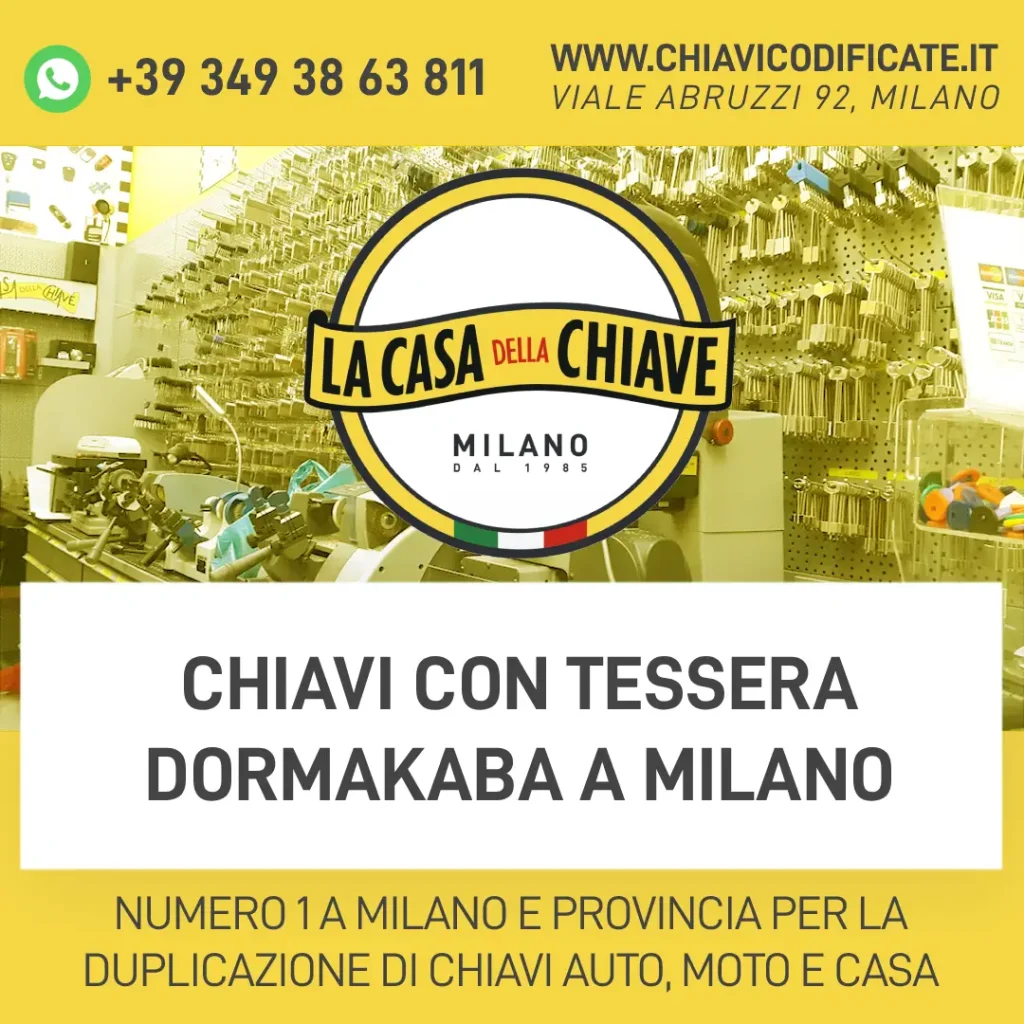 Chiavi con tessera Dormakaba a Milano