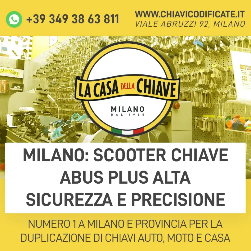 Milano: Scooter Chiave Abus Plus Alta Sicurezza e Precisione