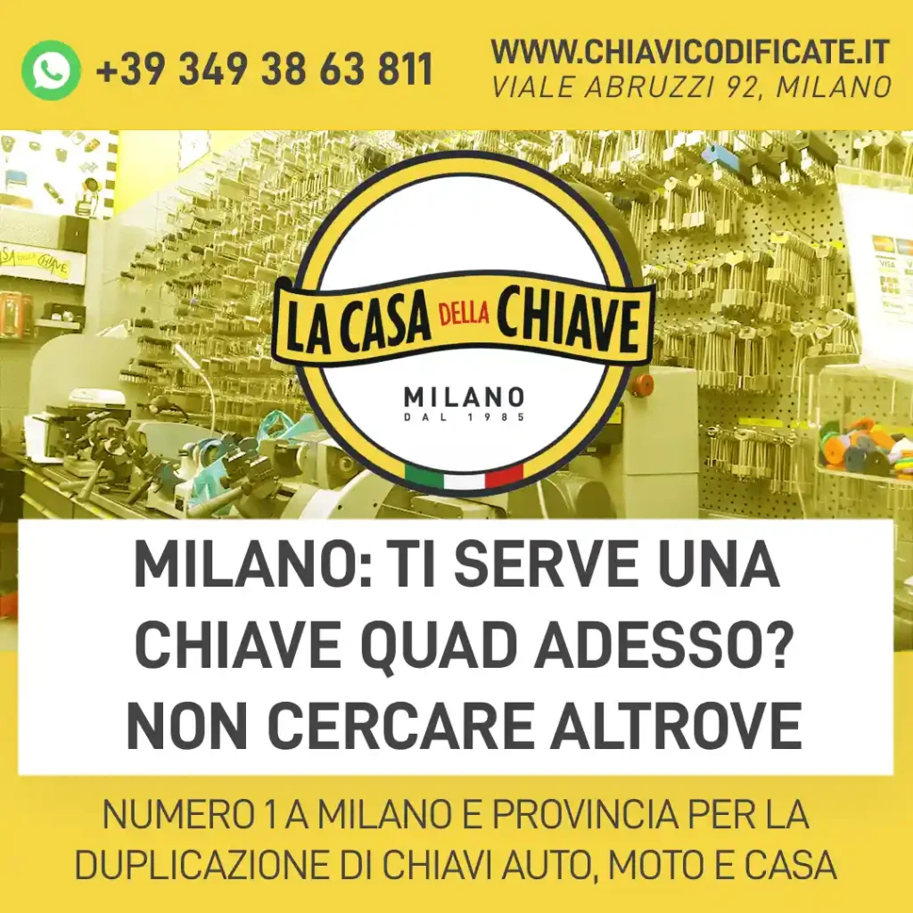 Milano: Ti Serve una Chiave Quad Adesso? Non Cercare Altrove