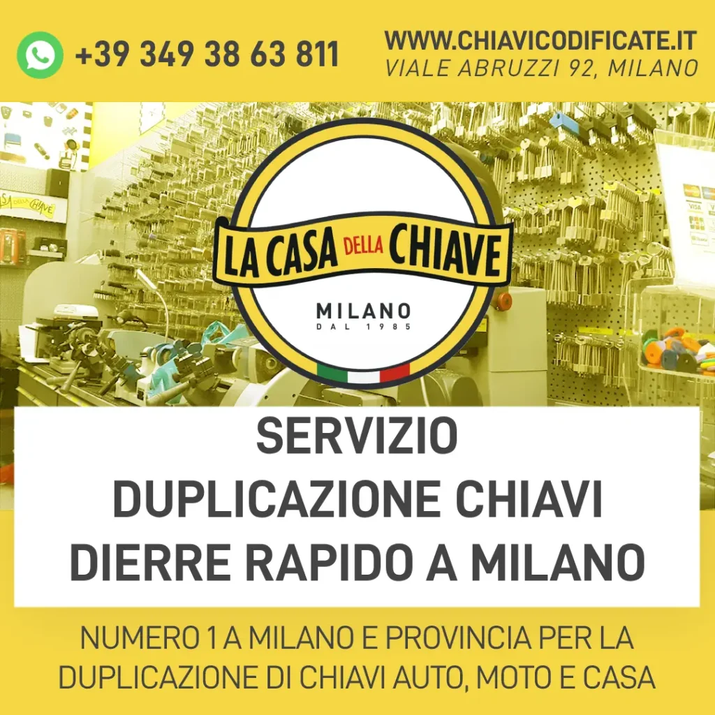 Servizio duplicazione chiavi Dierre rapido a Milano