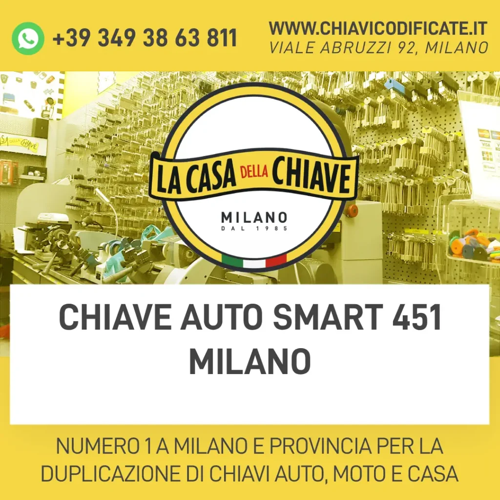 Chiave auto Smart 451 Milano