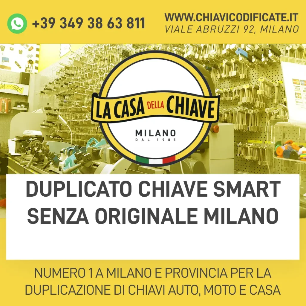Duplicato chiave Smart senza originale Milano