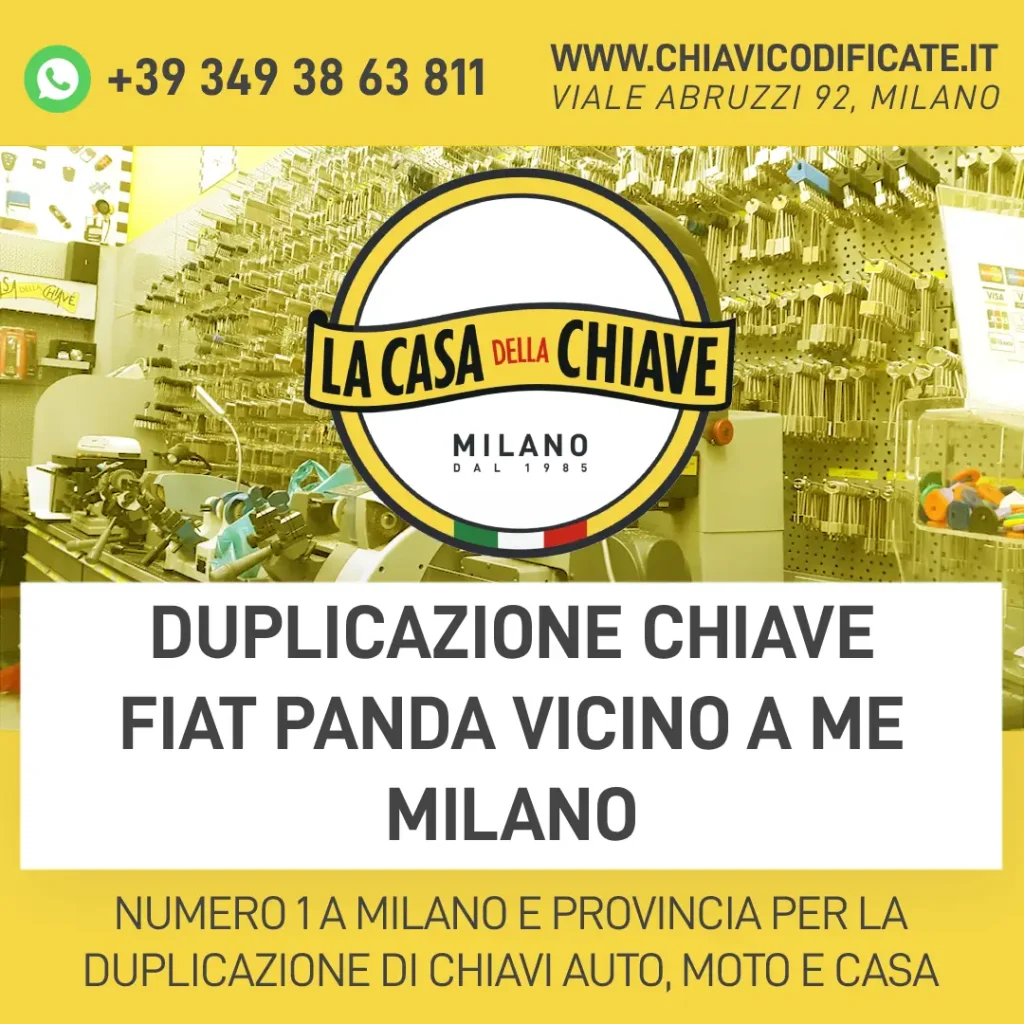 Duplicazione chiave Fiat Panda vicino a me Milano