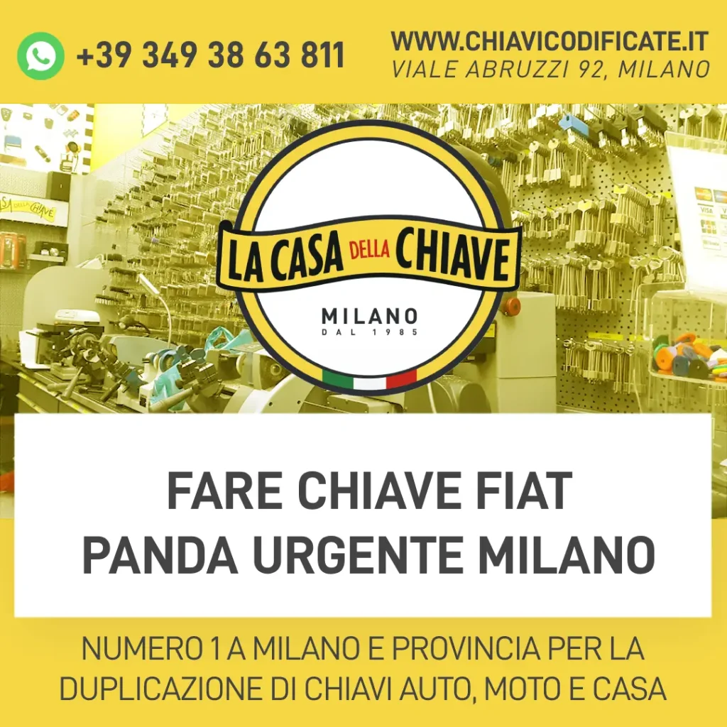 Fare chiave Fiat Panda urgente Milano