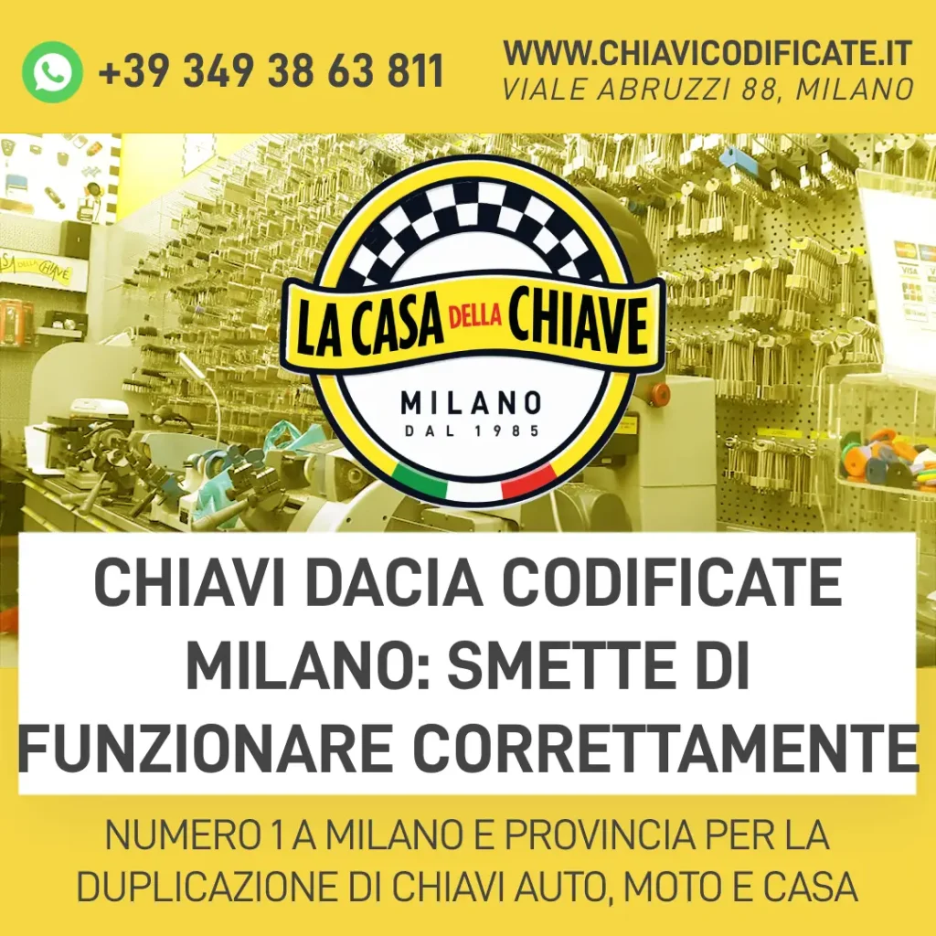 Chiavi Dacia codificate Milano: smette di funzionare correttamente