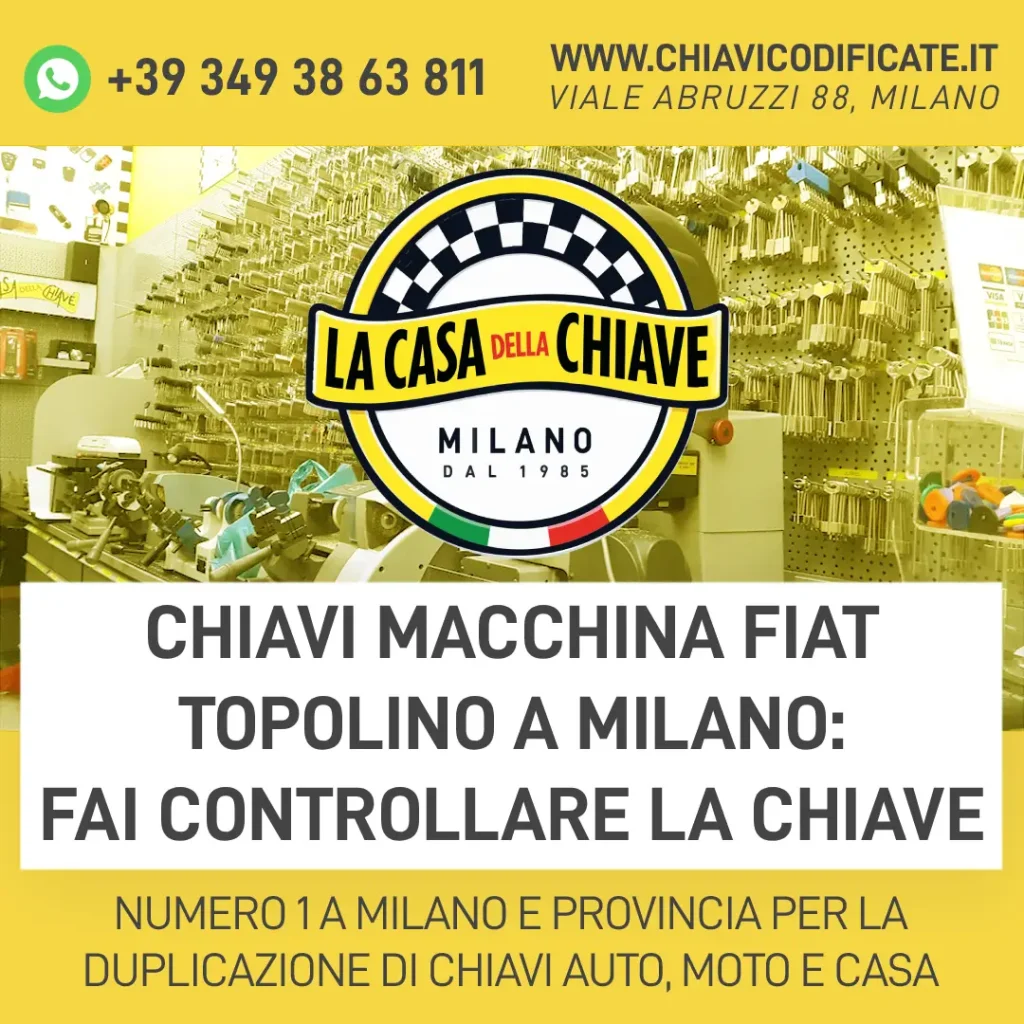 Chiavi macchina fiat Topolino a Milano: fai controllare la chiave