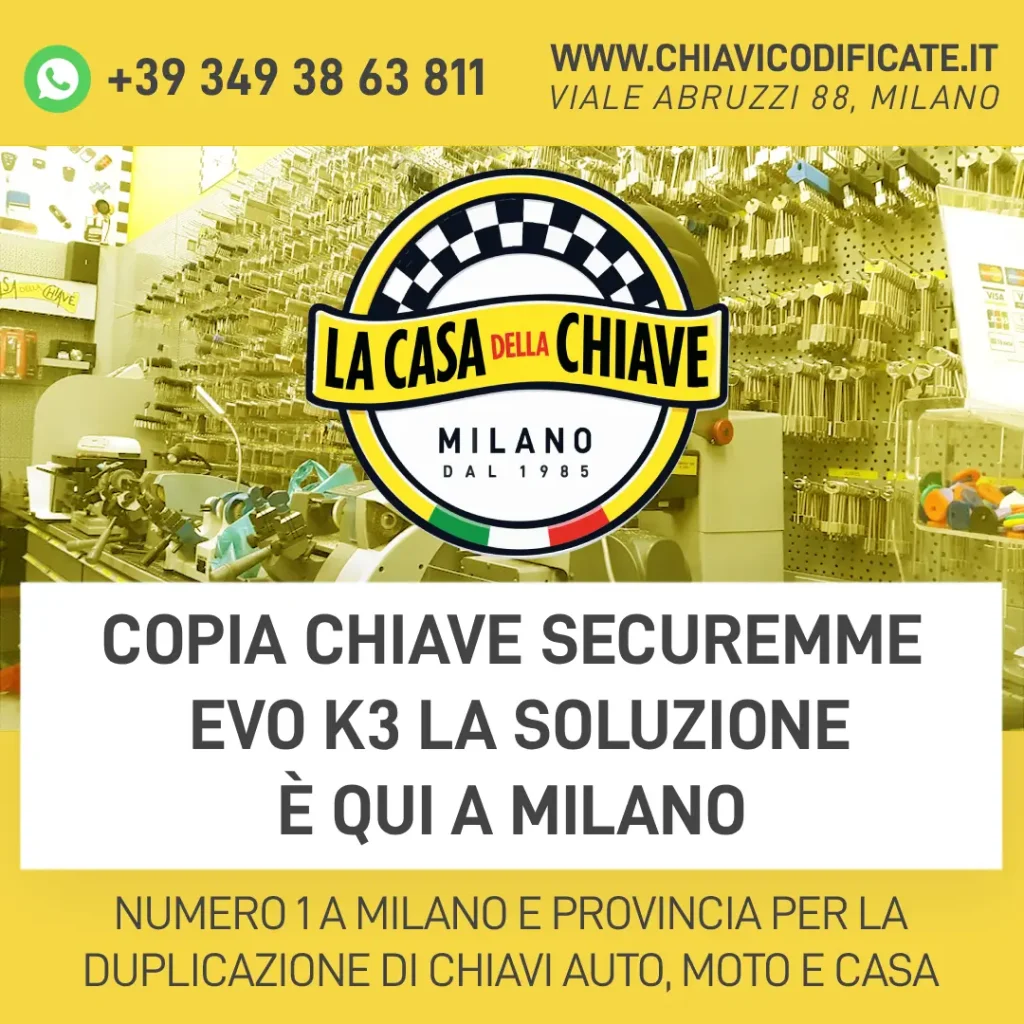 Copia Chiave Securemme EVO K3 La Soluzione è Qui a Milano