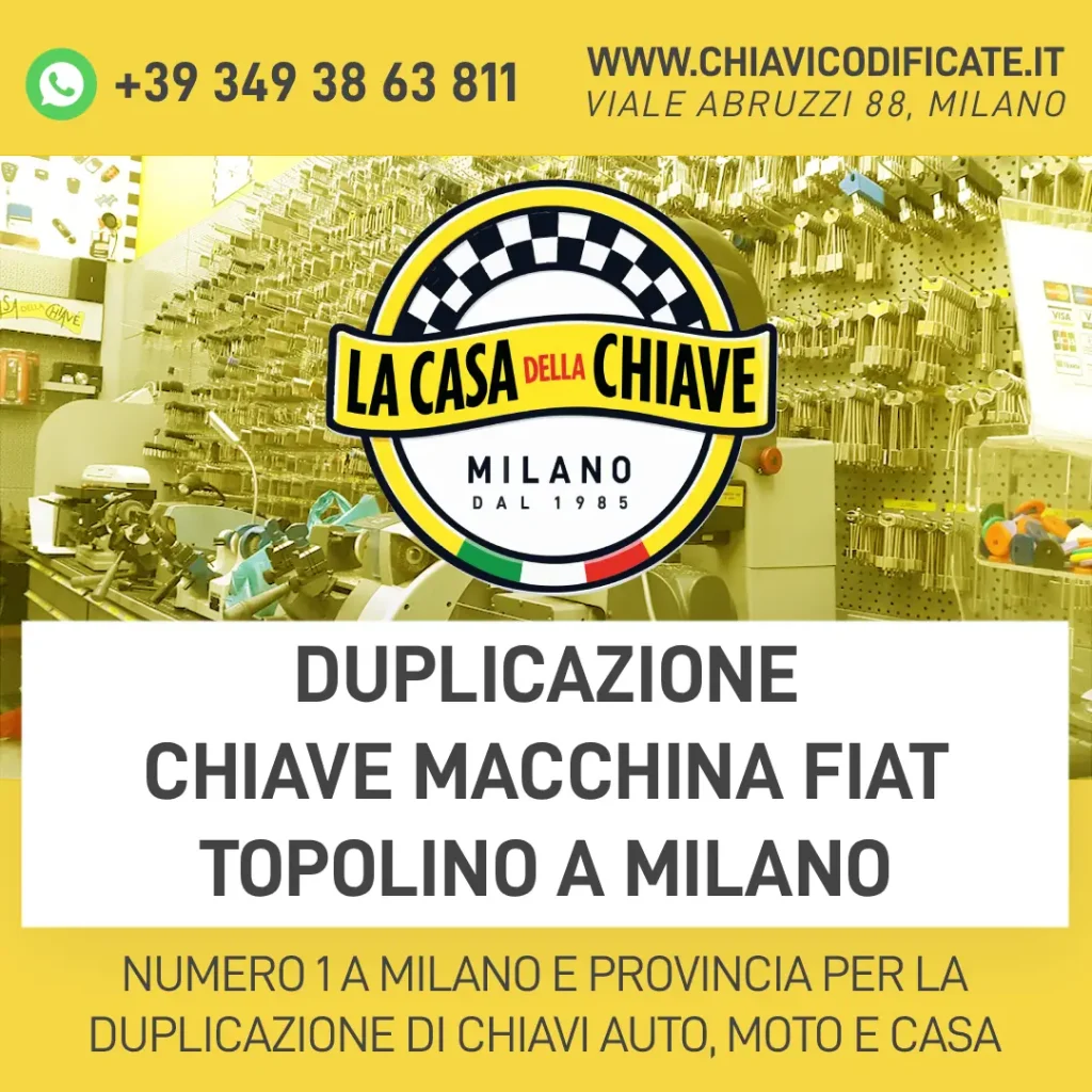 Duplicazione chiave macchina Fiat Topolino a Milano
