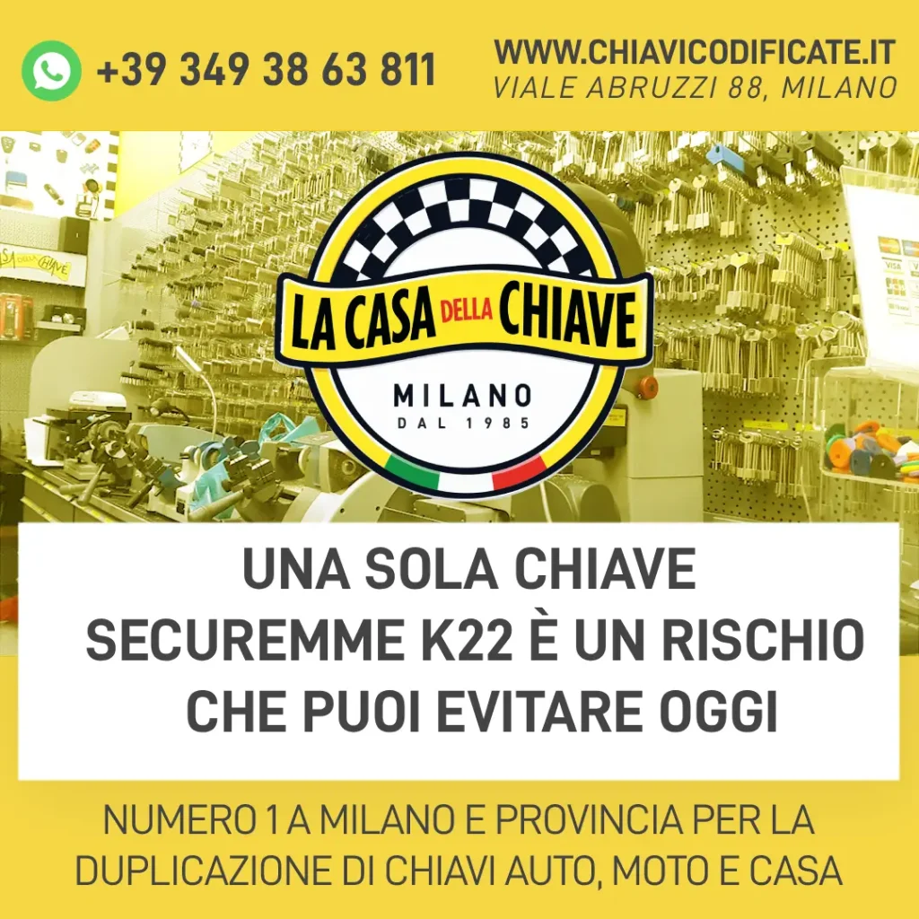Una sola chiave Securemme K22 È un rischio che puoi evitare oggi