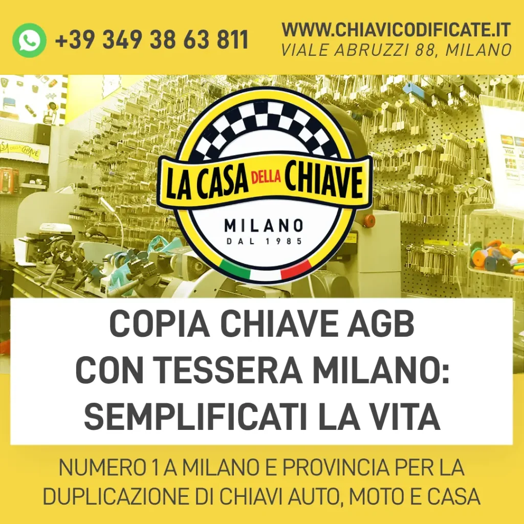 Copia chiave AGB con tessera Milano: semplificati la vita