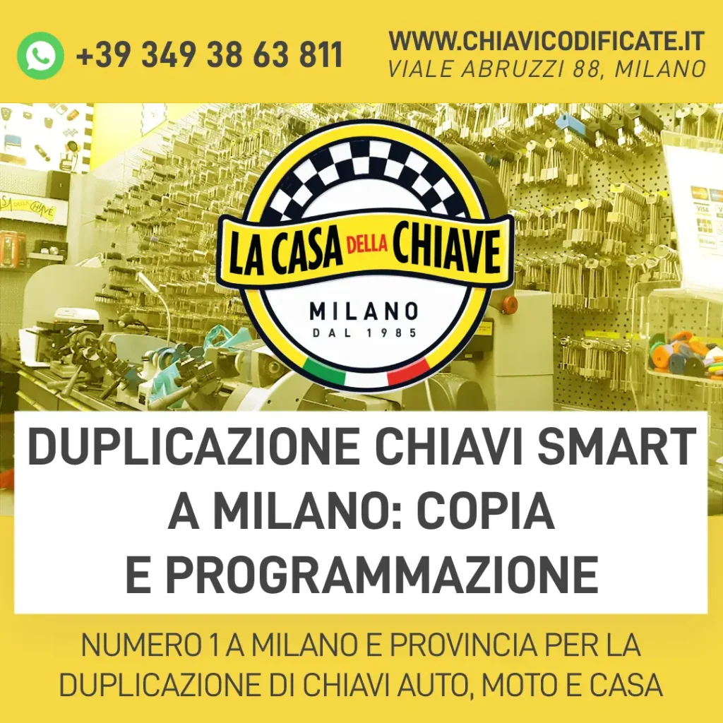 Duplicazione chiavi Smart a Milano: copia e programmazione