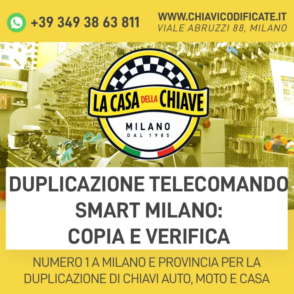 Duplicazione telecomando Smart Milano: copia e verifica