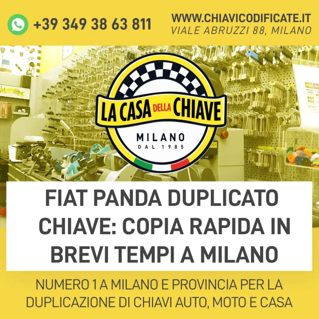 Fiat Panda Duplicato Chiave: Copia Rapida in brevi tempi a Milano