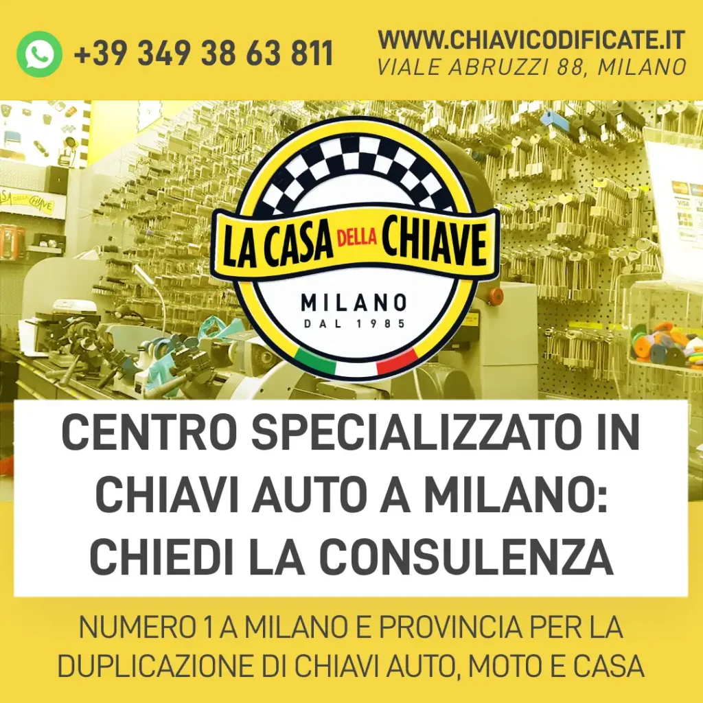 Centro specializzato in chiavi auto a Milano: chiedi la consulenza