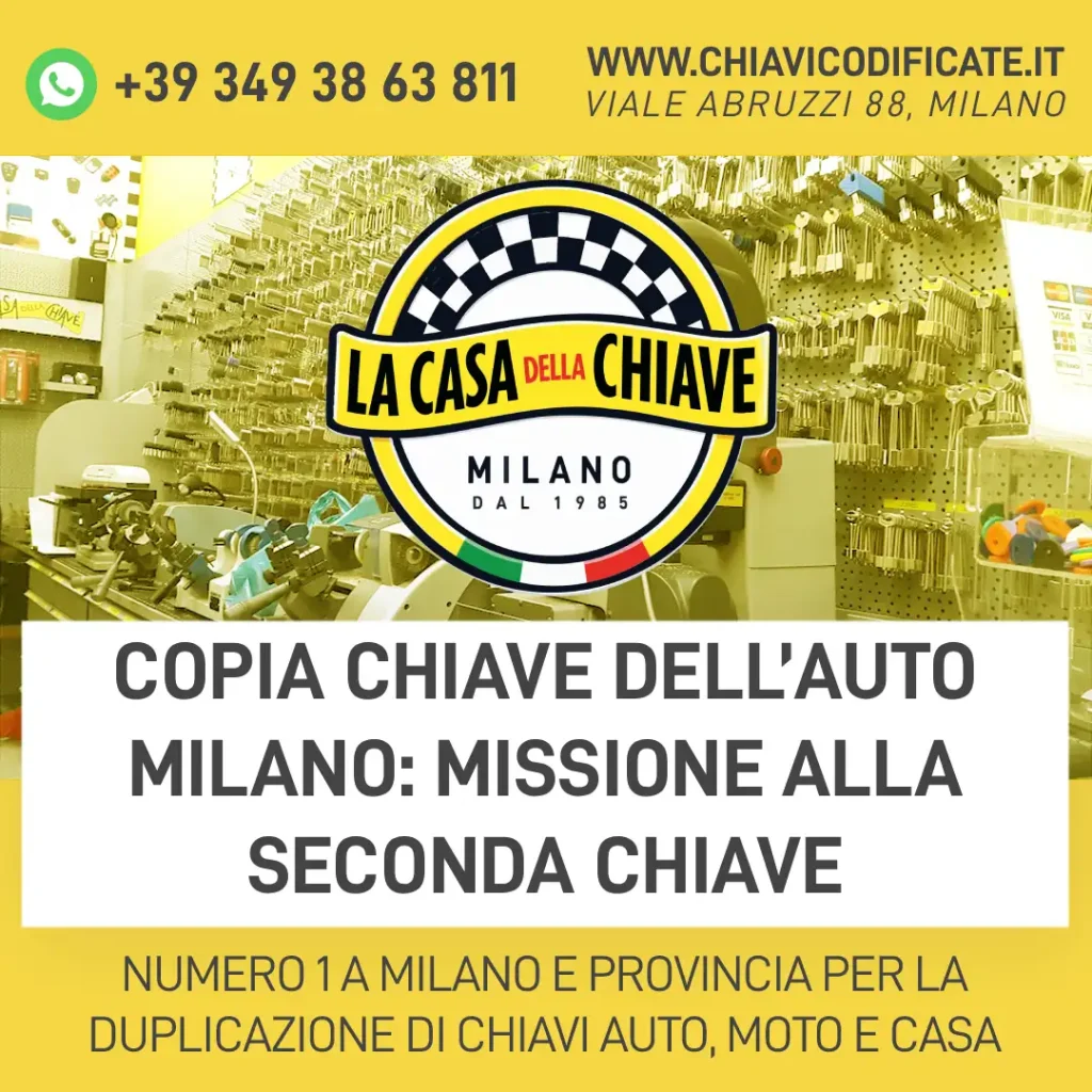 Copia chiave dell’auto Milano: missione alla seconda chiave