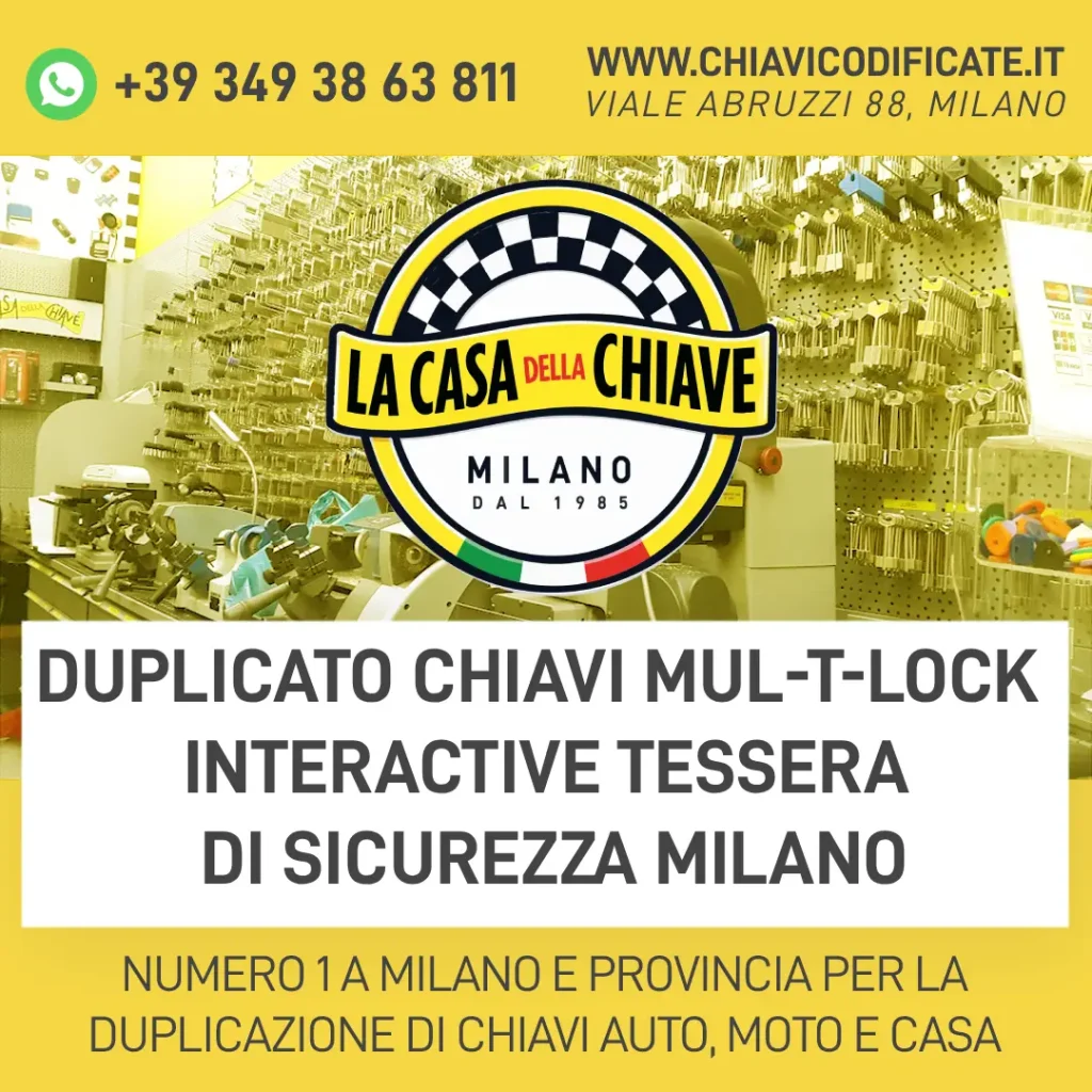 Duplicato Chiavi Mul-T-Lock Interactive tessera di sicurezza Milano