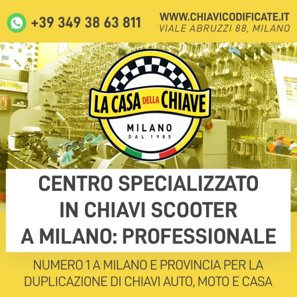 Centro specializzato in chiavi scooter a Milano: professionale
